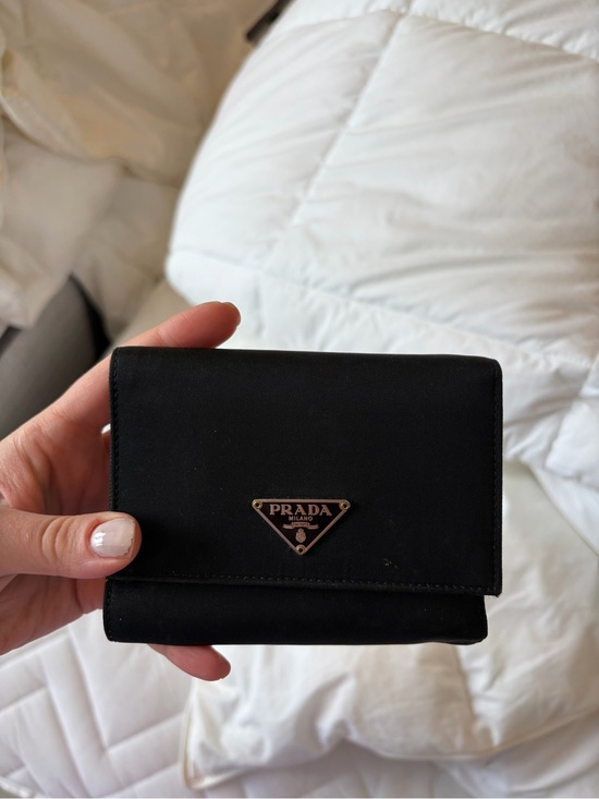 Prada Accessories - Prada Black Nylon Triangle Logo Card Holder